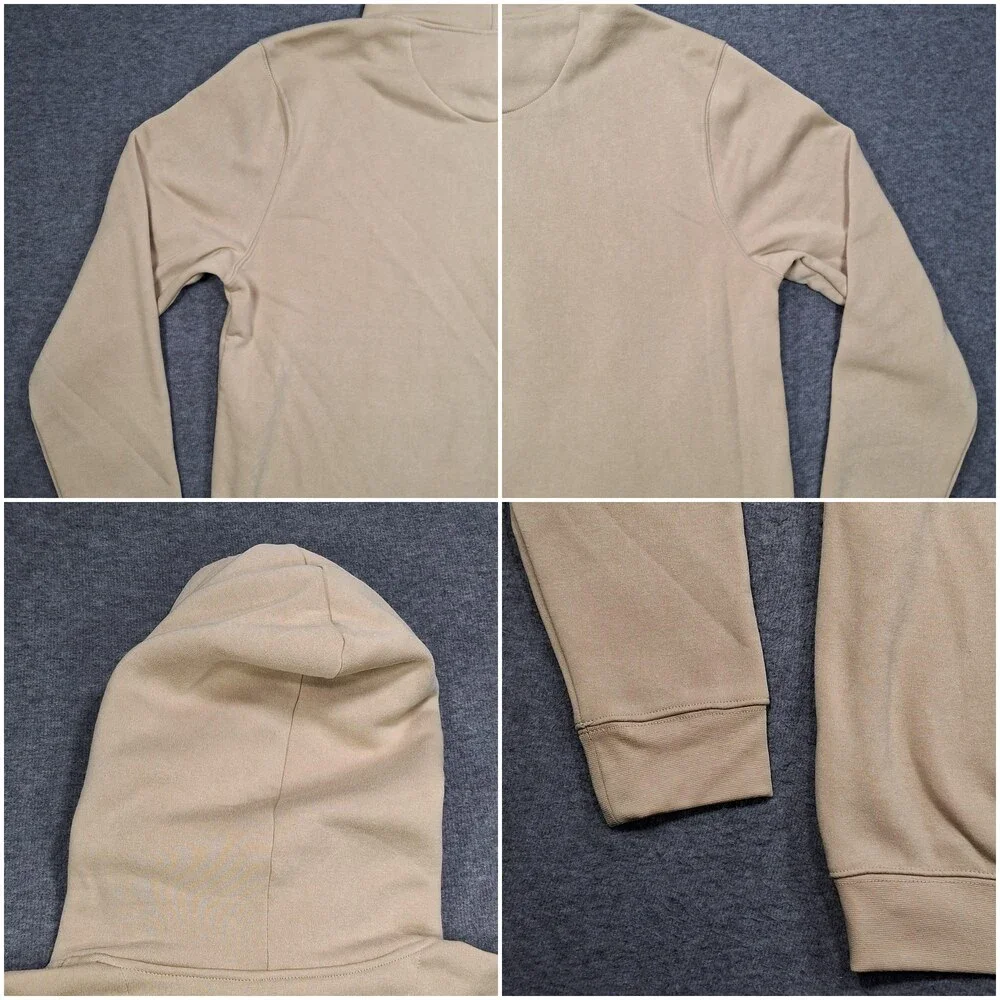True Religion Hoodie Mens XL Beige Pullover Fleece Horseshoe Logo Sweatshirt